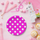 Polka dots magenta #FF00DC Party Bord (Feest)