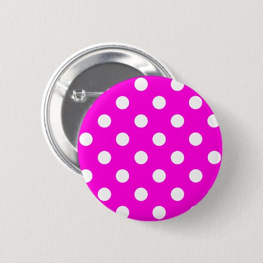 Polka dots magenta #FF00DC Ronde Button 5,7 Cm (Voorkant /achterkant)