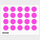 Polka dots magenta #FF00DC Ronde Sticker (Vel)