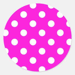 Polka dots magenta #FF00DC Ronde Sticker