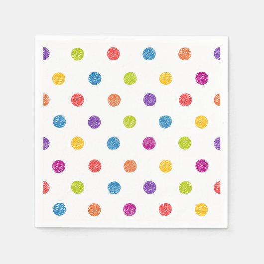POLKA DOTS, MEERDERE KLEUREN SERVETTEN (Voorkant)