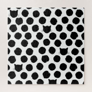 Polka Dots met Cat Faces: Speelse . Legpuzzel