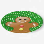Polka Dots met Gingerbrood Man Papieren Bordje (Gekanteld)