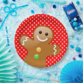 Polka Dots met Gingerbrood Man Papieren Bordje (Feest)