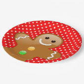 Polka Dots met Gingerbrood Man Papieren Bordje (Gekanteld)