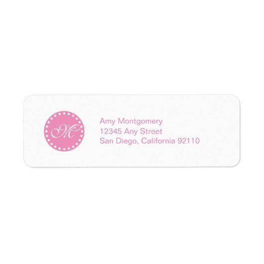 Polka Dots met Monogram label -roze (Voorkant)