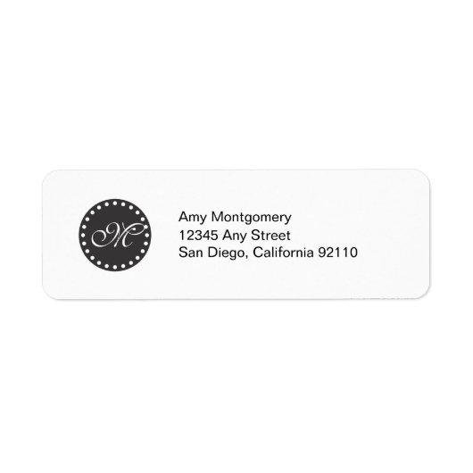 Polka Dots met Monogram label -zwart (Voorkant)