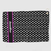 Polka Dots met roze Acent Golfhanddoek (Horizontaal)