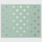 Polka Dots Mint Green Pastel Foxier Gold Ivory Cadeaupapier (Vlak)