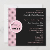  Polka Dots Modern Graduation Party Kaart (Achterkant)
