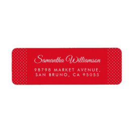 Polka dots & Moderne Typografie Rood Adres Etiket