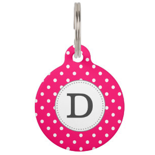 Polka Dots Monogram Huisdierpenning