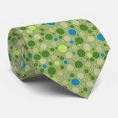 polka dots multicolored retro green stropdas (Opgerold)