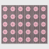 Polka dots n Stripes Monogram Cadeaupapier (Vlak)