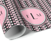 Polka dots n Stripes Monogram Cadeaupapier (Rol Hoek)