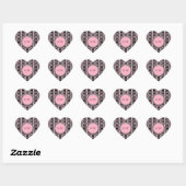 Polka dots n Stripes Monogram Heart Sticker (Vel)