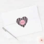 Polka dots n Stripes Monogram Heart Sticker (Envelop)