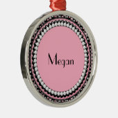 Polka dots n Stripes Monogram Ornament (Rechts)