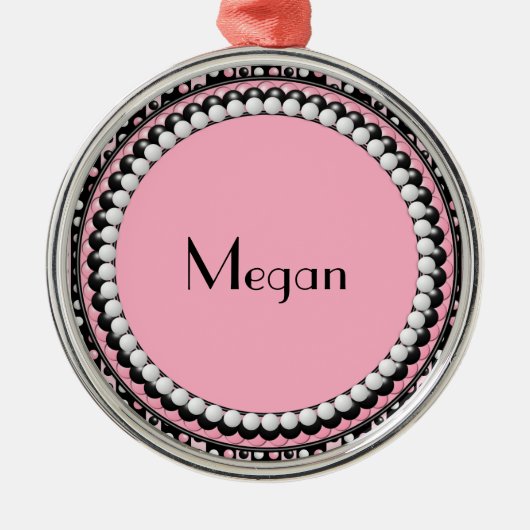 Polka dots n Stripes Monogram Ornament (Voorkant)