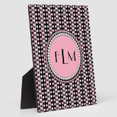 Polka dots n Stripes Monogram Plaque Fotoplaat (Zijkant)