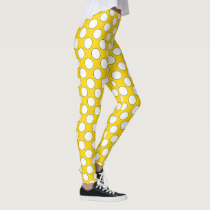 Polka Dots naadloos patroon wit/zwart contour Leggings