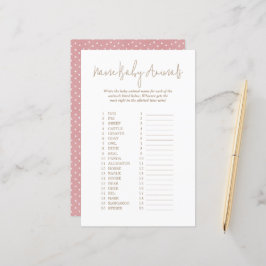 Polka Dots Name Baby Animals Baby shower Game