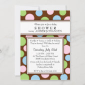 Polka Dots Neutrale Baby shower Uitnodiging (Voorkant)
