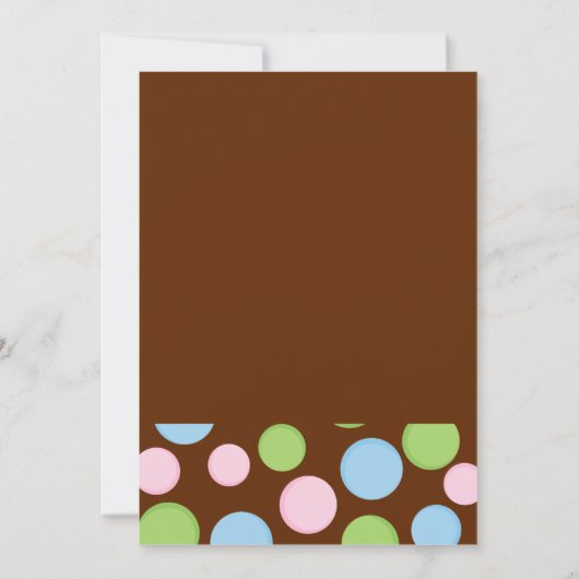 Polka Dots Neutrale Baby shower Uitnodiging (Achterkant)