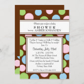 Polka Dots Neutrale Baby shower Uitnodiging (Voorkant / Achterkant)