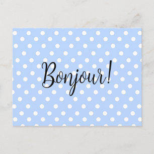 Polka Dots on Baby Blue Briefkaart