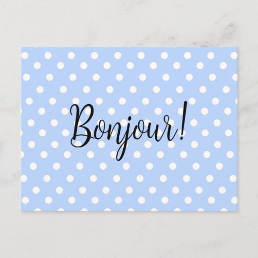 Polka Dots on Baby Blue Briefkaart (Voorkant)
