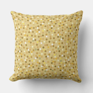 Polka Dots on Beige, Yellow and White Kussen