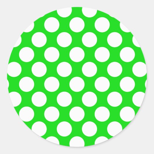 Polka Dots on Green Ronde Sticker (Voorkant)