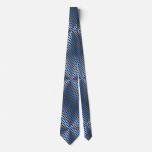 Polka Dots on Metal Bord 01x4 Blue BG Stropdas