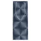 Polka Dots on Metal Bord 01x4 DBlue BG Wijn Cadeautas (Achterkant)