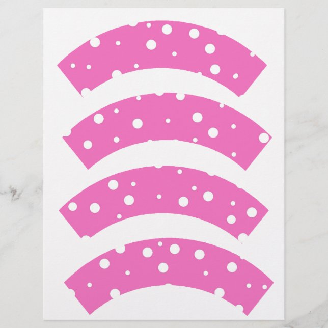 Polka Dots on Pink Background Cupcake Liners (Voorkant)
