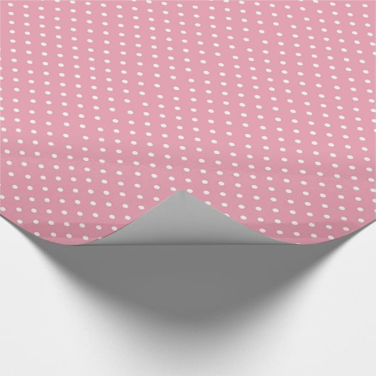 Polka Dots on Pink Pattern Cadeaupapier (Hoek)