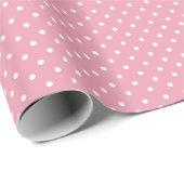 Polka Dots on Pink Pattern Cadeaupapier (Rol Hoek)