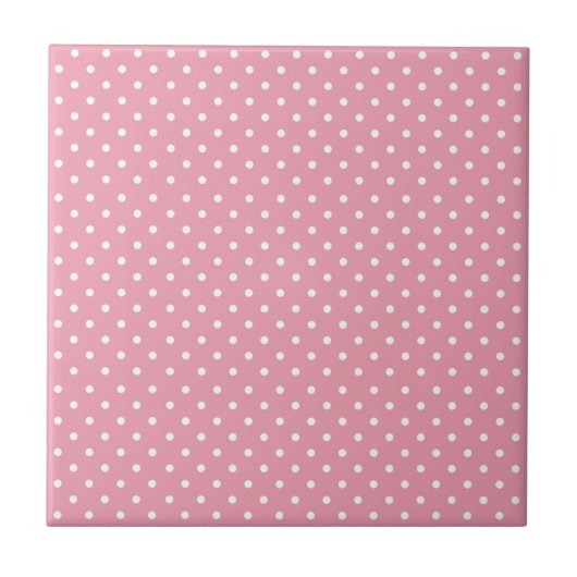 Polka Dots on Pink Pattern Tegeltje (Voorkant)