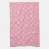 Polka Dots on Pink Pattern Theedoek (Verticaal)