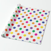 Polka Dots on White Cadeaupapier (Uitgerold)