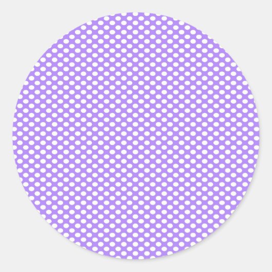 Polka Dots op Paarse Ronde Sticker (Voorkant)