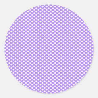 Polka Dots op Paarse Ronde Sticker