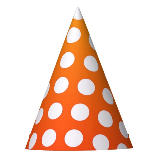 Polka Dots Oranje en wit Feesthoedjes (Voorkant)