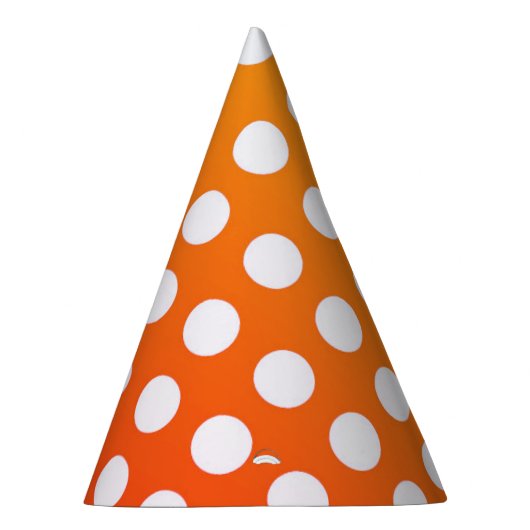 Polka Dots Oranje en wit Feesthoedjes (Rechts)