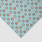 Polka dots paars groen koraal en beige tissuepapier (Detail)