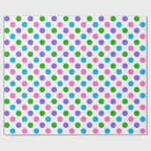Polka Dots (Paars, roze, blauw en groen) Cadeaupapier (Vlak)