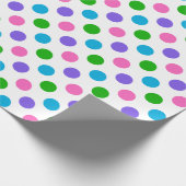 Polka Dots (Paars, roze, blauw en groen) Cadeaupapier (Hoek)
