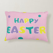 Polka Dots Pastel Pink Happy Easter Accent Kussen (Achterkant)