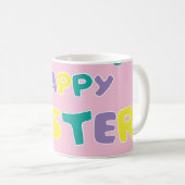 Polka Dots Pastel Pink Happy Easter Koffiemok (Voorkant rechts)